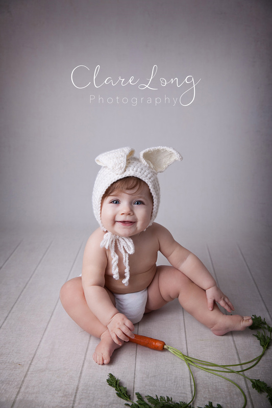 Clare Long Photography Bexley Kent photographer Sitter session easter bunny carrot themed girl